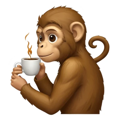 side profile monkey sipping coffee  sticker