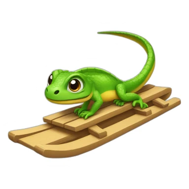 Un lézard sur un toboggan sticker