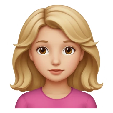 Can you make her more browny blonde with a slight curl in her hair with rosy cheeks sticker