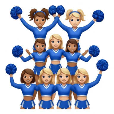 Cheerleaders in a stunt blue sticker