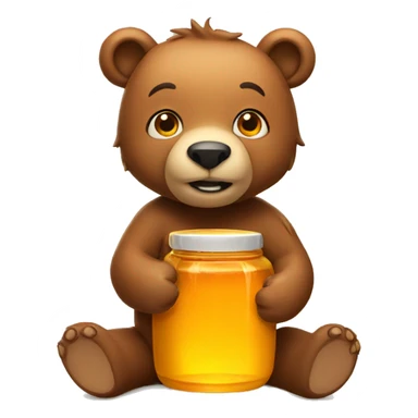 bear holding a jar of honey sticker