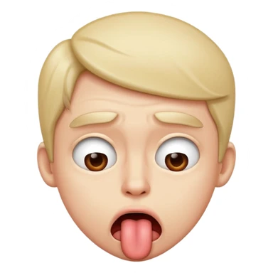 Upset, sticking tongue out at someone sticker