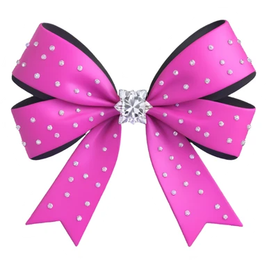 3D emoji style bow, magenta, sparkling diamond texture sticker