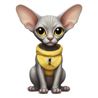 Sphynx-cat wearing bee costume  sticker