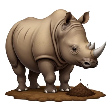 Rhino pooping sticker