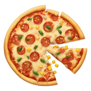 Pizza with added corn sticker