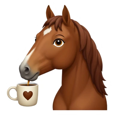 Horse drinking coffee sticker