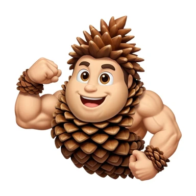 pine cone with big biceps sticker
