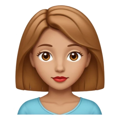Light brown hair, tan lady heart eyes sticker