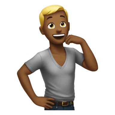 emoji grabbing his neck sticker