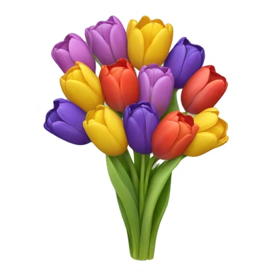 Thick tulip bouquet multicoloured  sticker