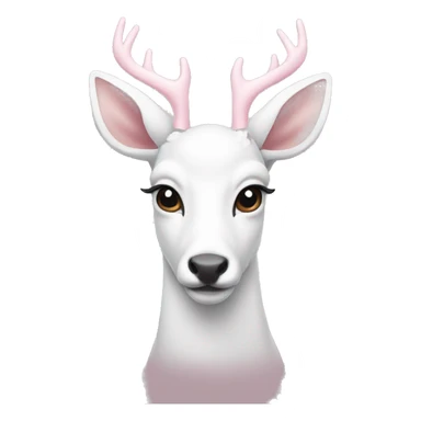 White deer with two light pink bows on each side of their ear sticker
