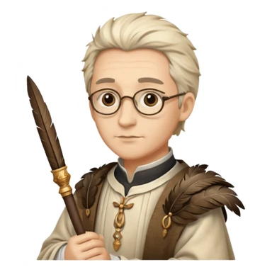 ancient Feathered pen scholar sticker