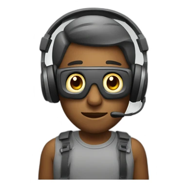 person with headphones and gaming controller sticker