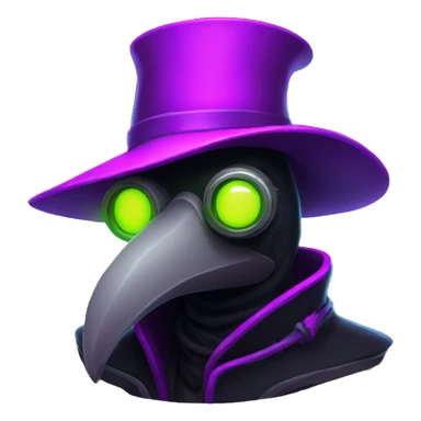 plague doctor with neon elements sticker