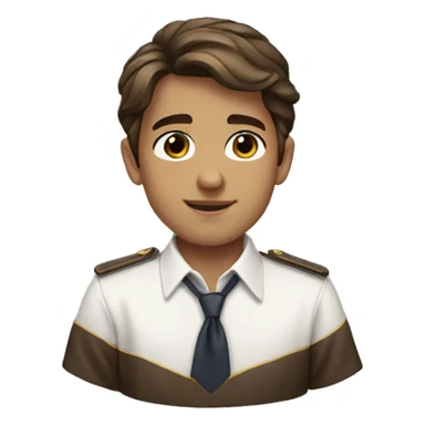 Prep school boy brown hair brown eyes sticker