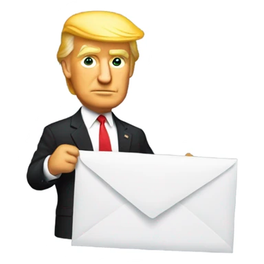 trump holdingup the letter y sticker