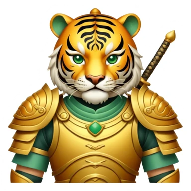 Ancient Chinese tiger warrior with traditional armor sticker