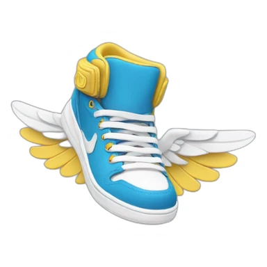 Winged high sneakers sticker