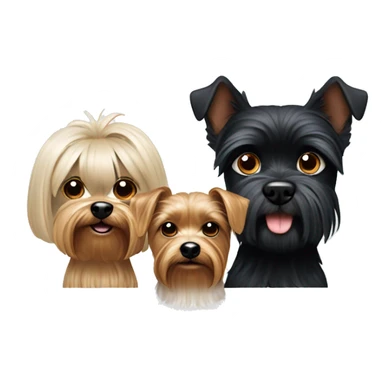Husband, wife, Yorkshire terrier and black dog with white breasts sticker