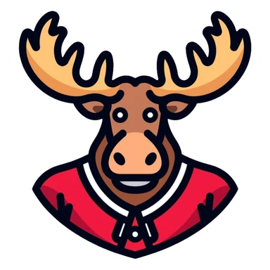 moose with a hockey jersey sticker