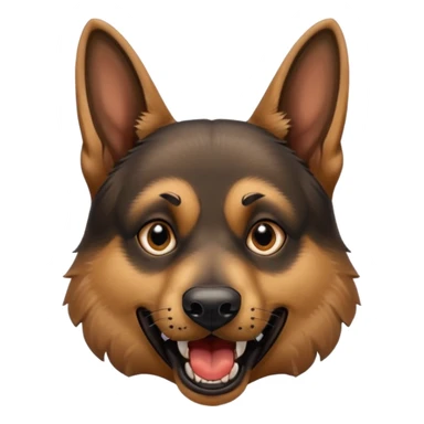 Evil German shepherd head panting bark sticker