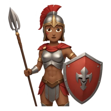 woman spartan warrior holding spear and shield sticker