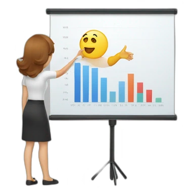 person pointing to a chart sticker