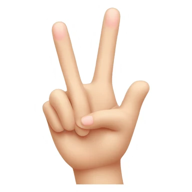 hand with pointer finger and pinky touching the tip of the thumb and two middle fingers raised. sticker