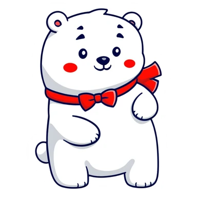 Polar bear say Get well soon  sticker
