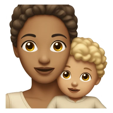 light skin tone brunette woman holding toddler sticker