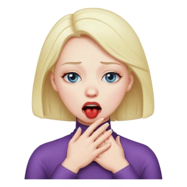 Woman choking herself sticker