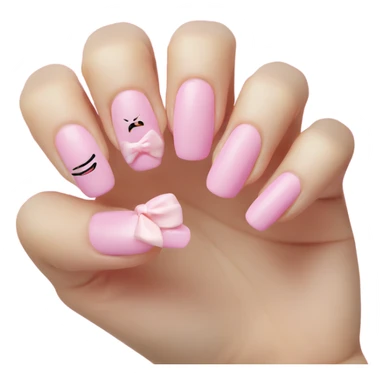 Cute pink bow nails sticker
