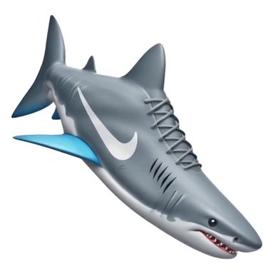 shark with nike shoes sticker