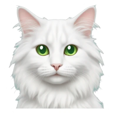 fluffy cat Turkish Angora with green and blue eyes  sticker