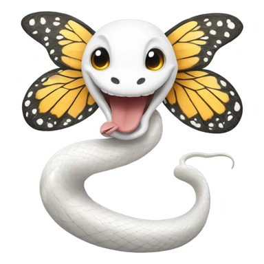 White snake with wings of butterfly in the middle of its body sticker