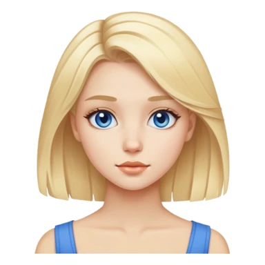 a beautiful and preety girl with blonde hair and blue aesthetics sticker