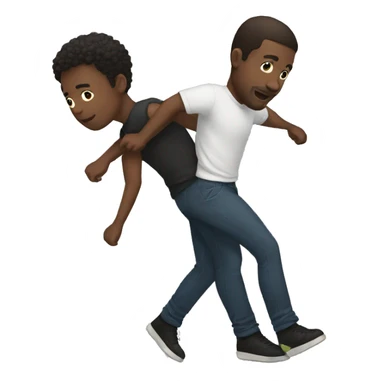 a black man carrying another black man sticker