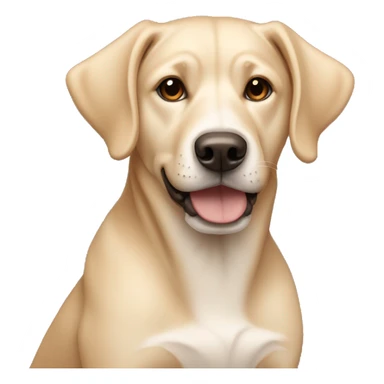 light beige dog with brown folded ears sticker