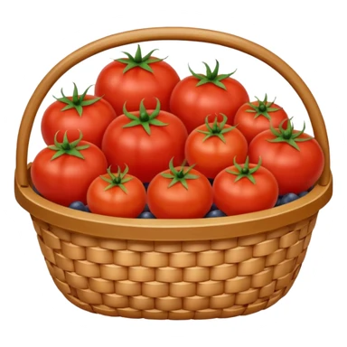 tomato and other fruits in basket sticker