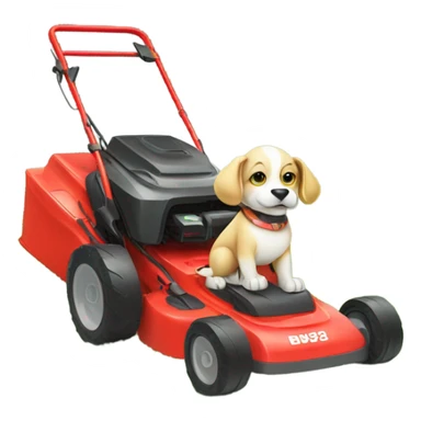 Dog mowing the lawn  sticker