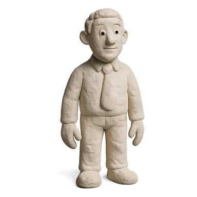 claymation style white man character sticker