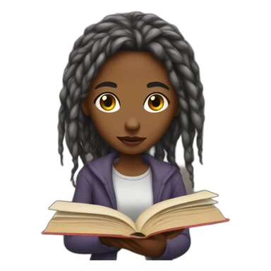 female reader with dread book sticker