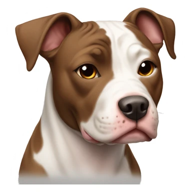 Pit bull dog with brown and white colors  sticker