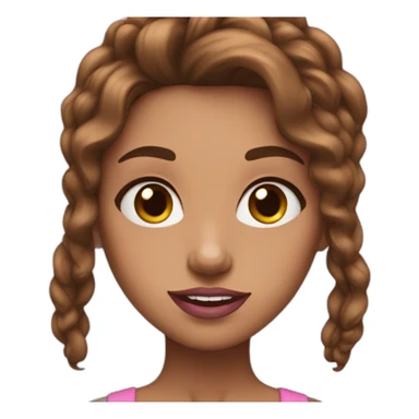 DINA with brown hair and pink lips sticker