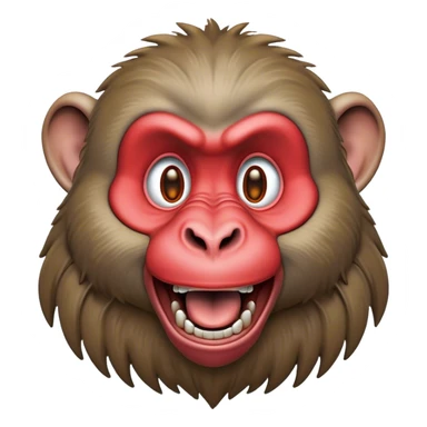 Cinematic Realistic Comical Baboon Portrait Emoji, Head tilted dramatically with an exaggeratedly amused expression, featuring a striking, ruggedly textured face with boldly expressive eyes full of playful disbelief, rendered with vivid, lifelike detail and natural earthy hues, high shine, dramatic yet playful, styled with an air of cheeky jungle mischief, soft glowing outline, capturing the essence of a spirited and over‐the‐top baboon that looks ready to chatter its way into viral fame! sticker