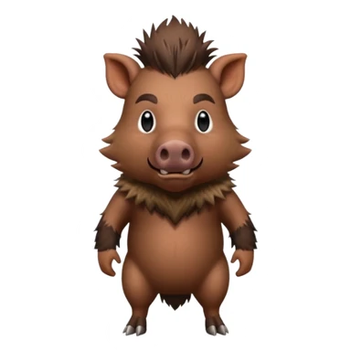 wild boar, punk hair, half body, standing sticker
