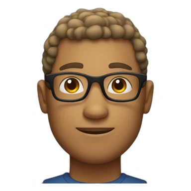 curly short haired man wearing square glasses sticker