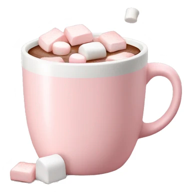 Light Pink mug of hot chocolate with marshmallows  sticker