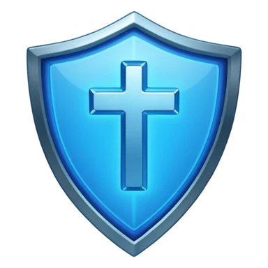 blue shield with neon blue check mark sticker